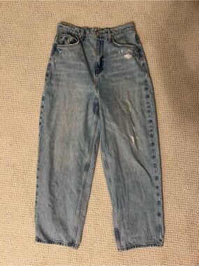 WE THE‎ FREE Frank Dad Jeans High Rise Light Wash 100% Cotton Women's 28